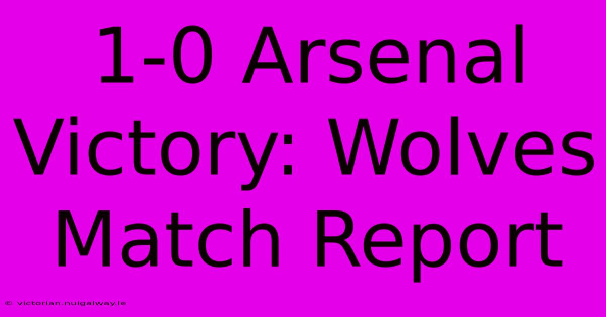 1-0 Arsenal Victory: Wolves Match Report