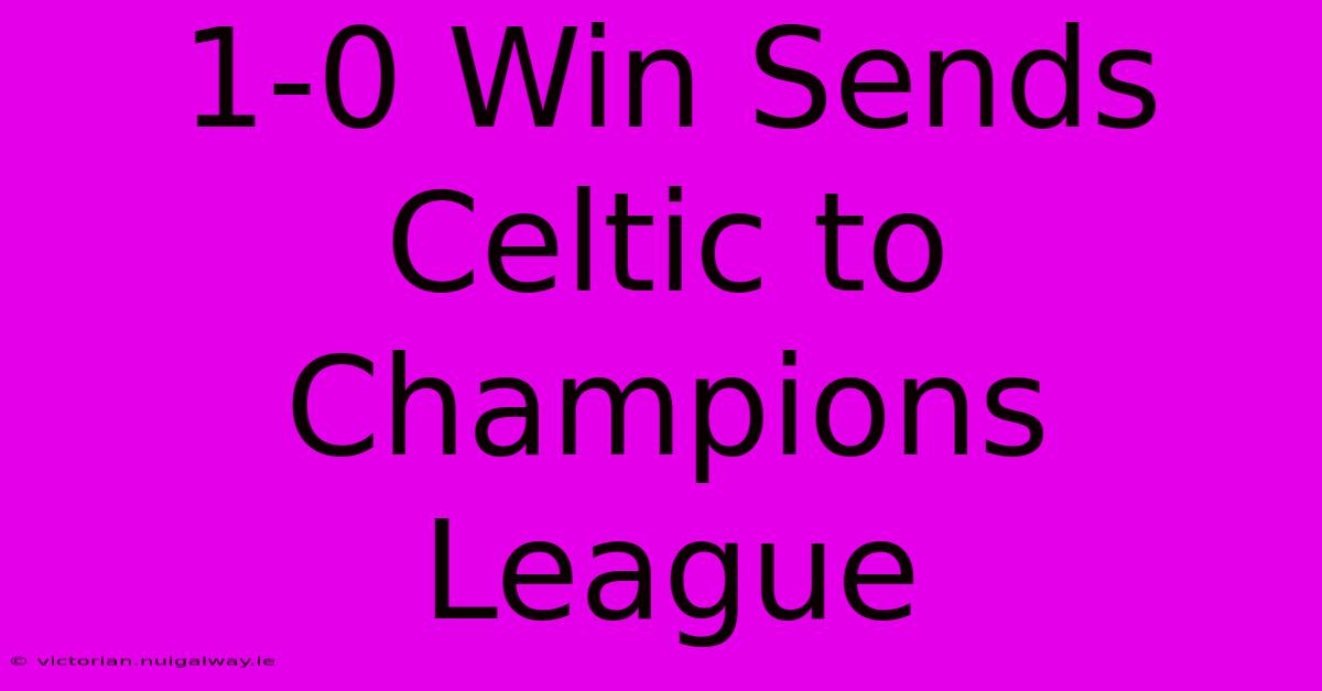 1-0 Win Sends Celtic To Champions League