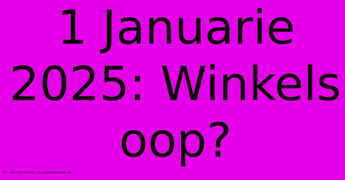 1 Januarie 2025: Winkels Oop?