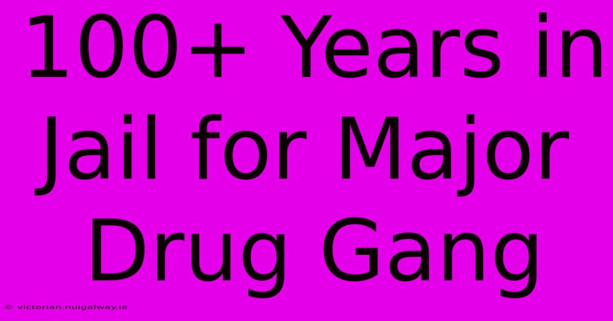 100+ Years In Jail For Major Drug Gang