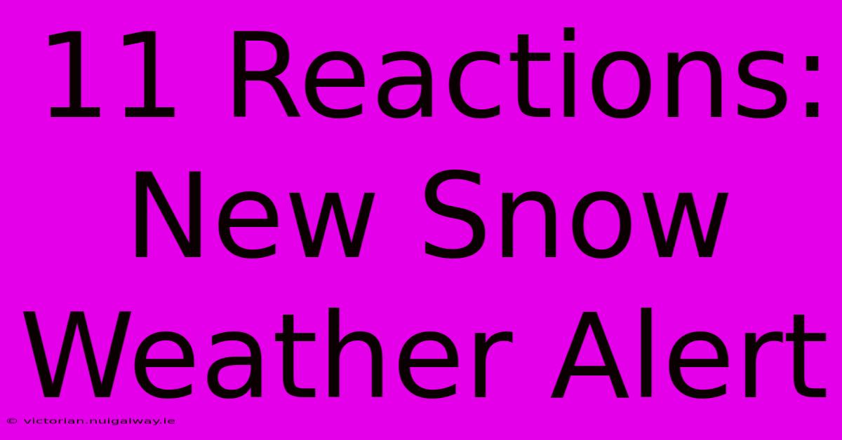 11 Reactions: New Snow Weather Alert