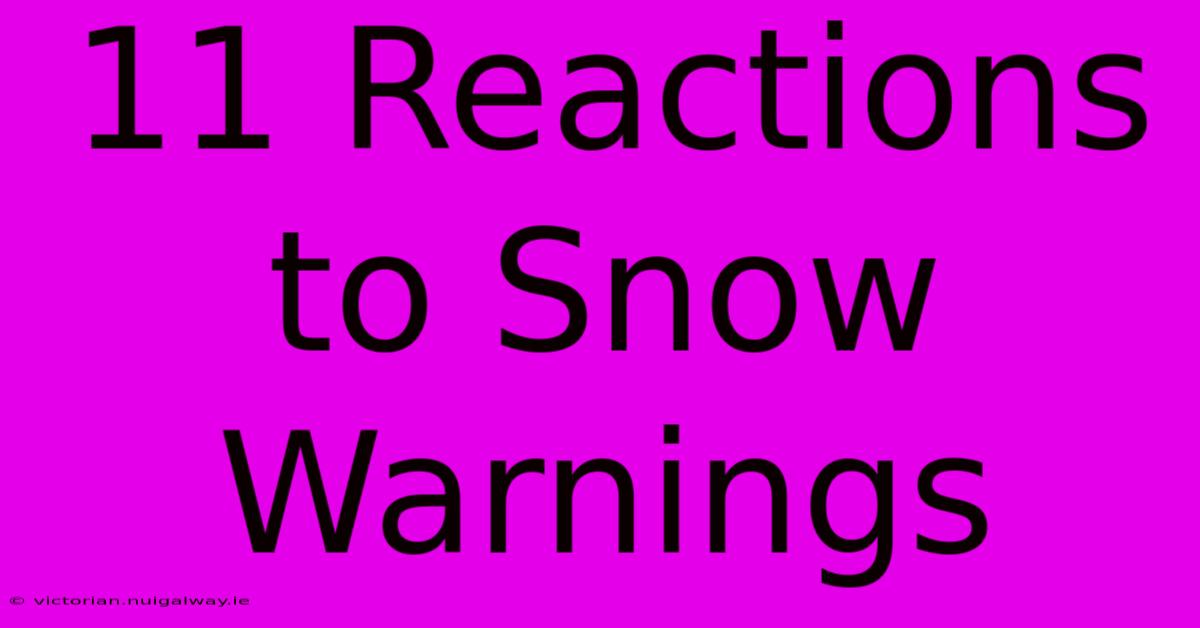 11 Reactions To Snow Warnings