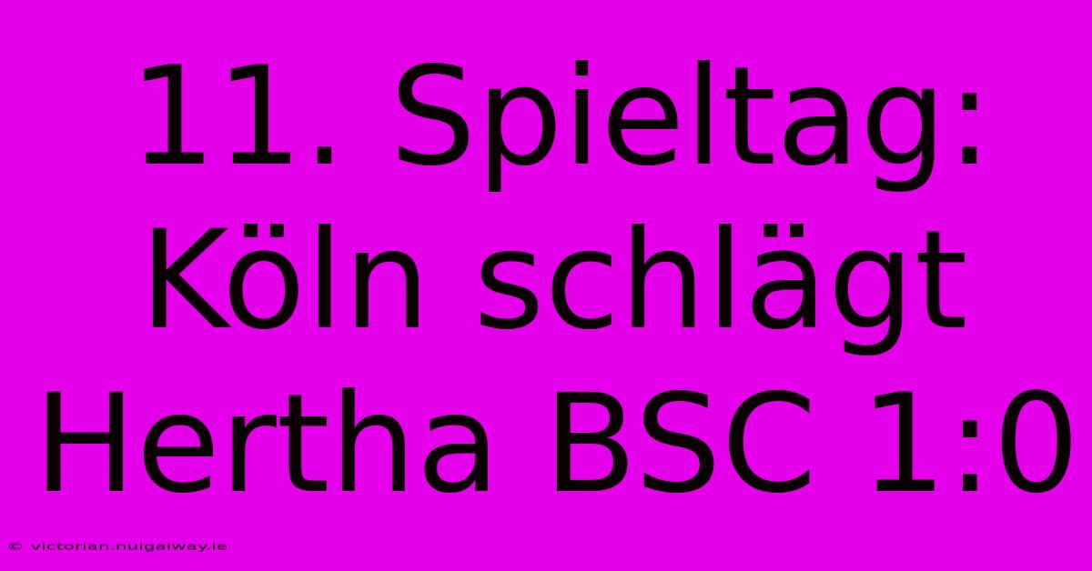 11. Spieltag: Köln Schlägt Hertha BSC 1:0