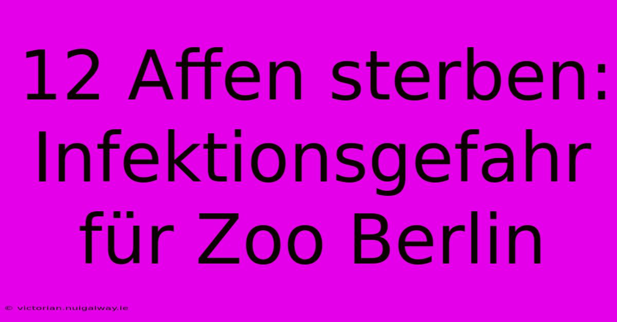 12 Affen Sterben: Infektionsgefahr Für Zoo Berlin