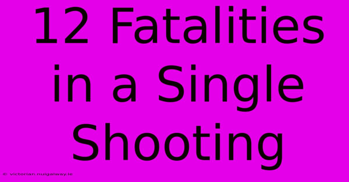 12 Fatalities In A Single Shooting