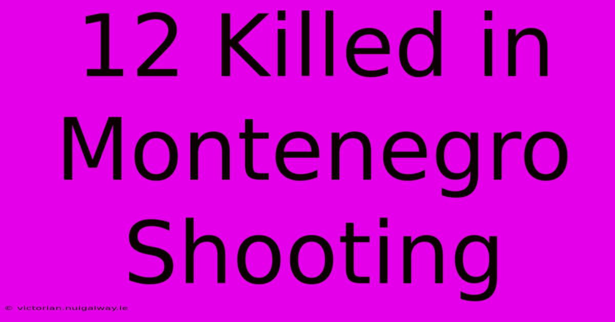 12 Killed In Montenegro Shooting