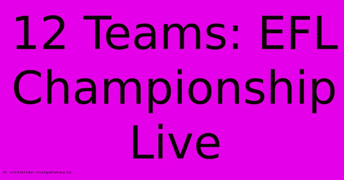 12 Teams: EFL Championship Live