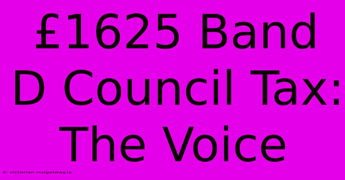 £1625 Band D Council Tax: The Voice