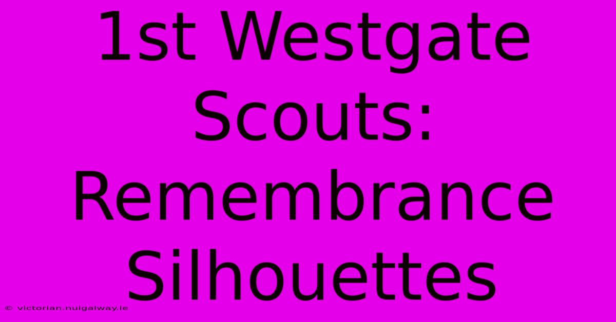 1st Westgate Scouts: Remembrance Silhouettes 