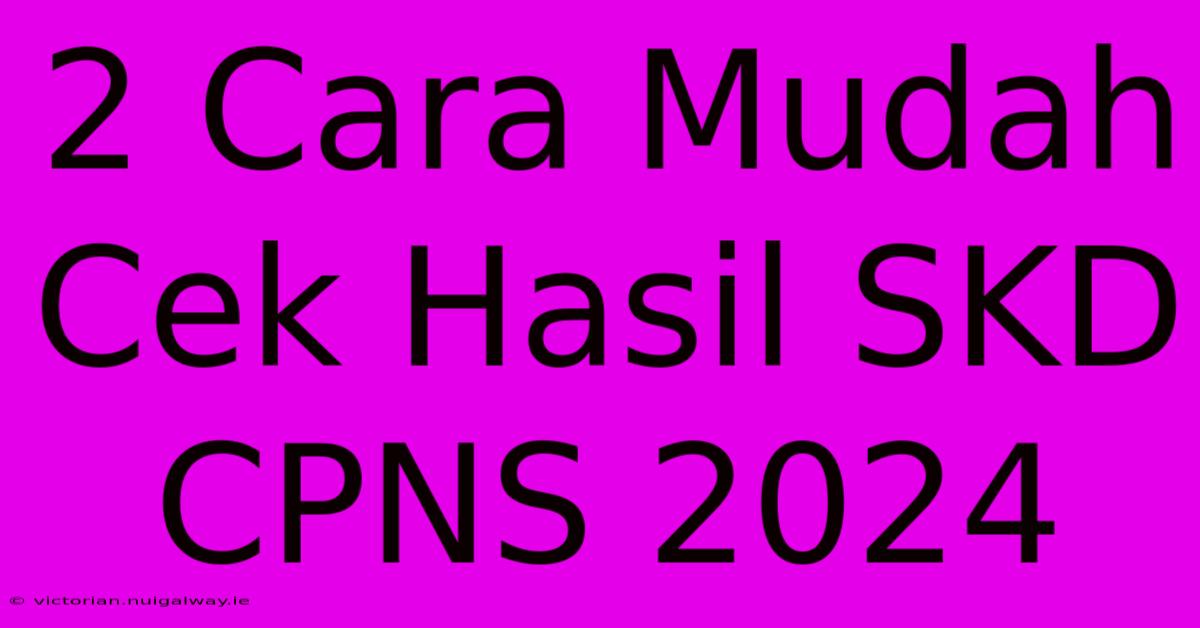 2 Cara Mudah Cek Hasil SKD CPNS 2024