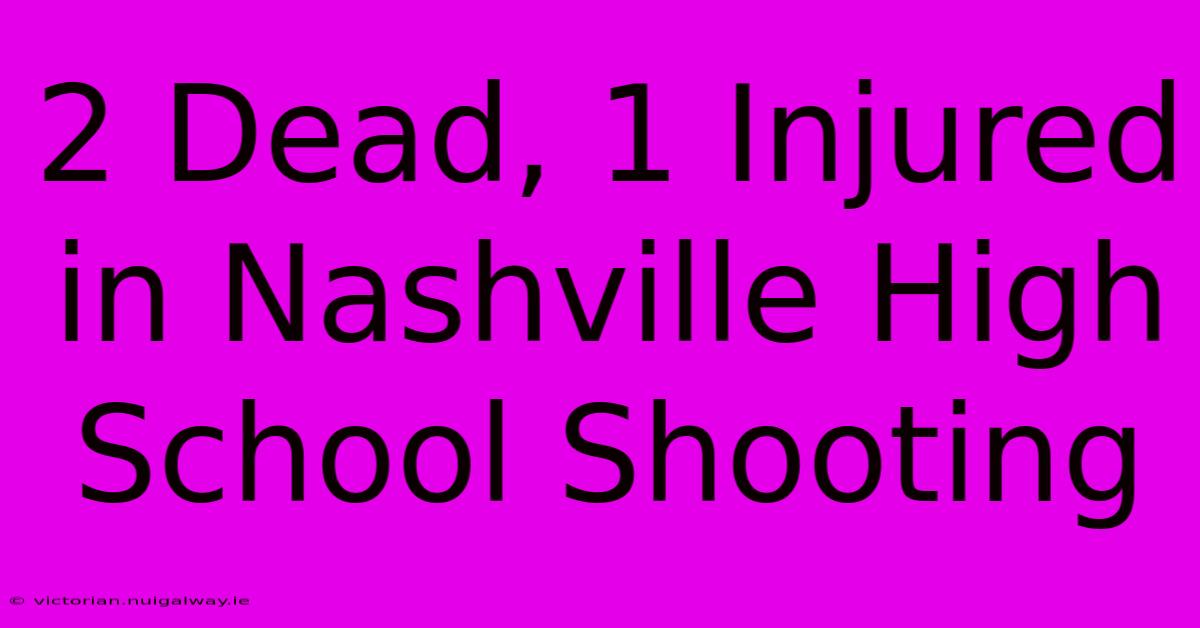 2 Dead, 1 Injured In Nashville High School Shooting