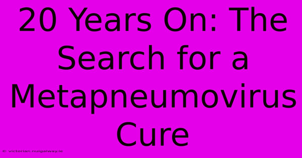 20 Years On: The Search For A Metapneumovirus Cure