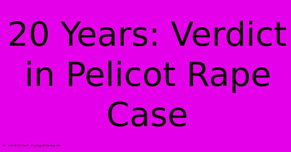 20 Years: Verdict In Pelicot Rape Case