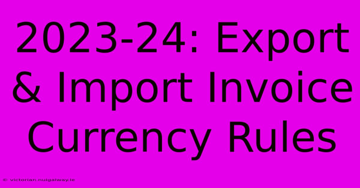 2023-24: Export & Import Invoice Currency Rules 