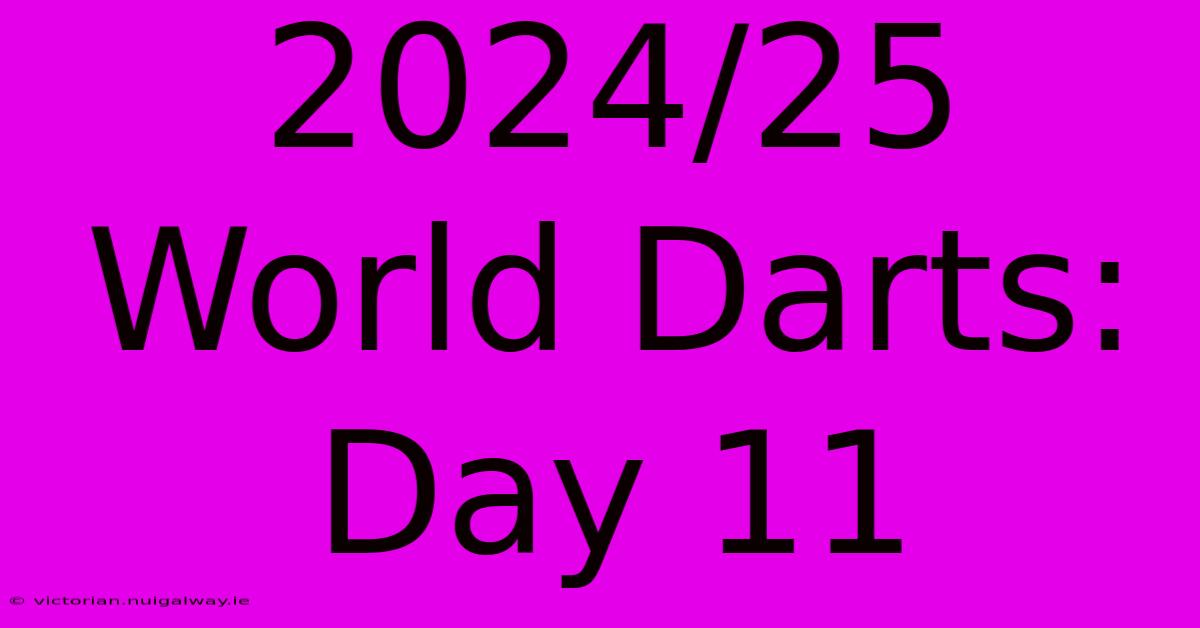 2024/25 World Darts: Day 11