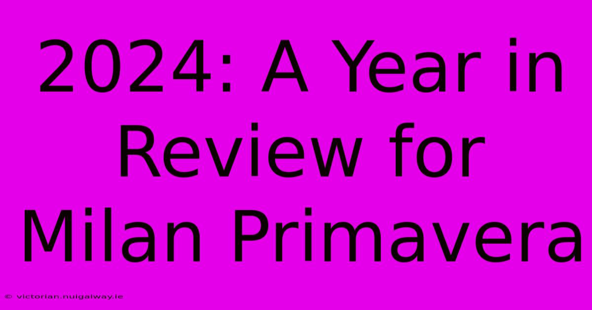 2024: A Year In Review For Milan Primavera