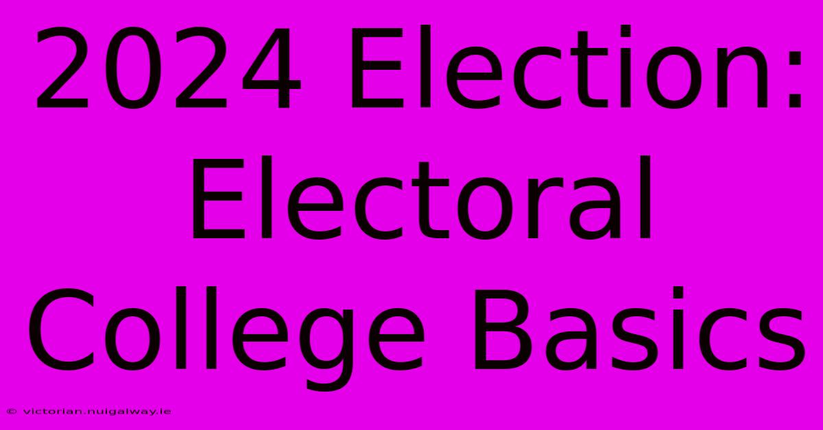 2024 Election: Electoral College Basics