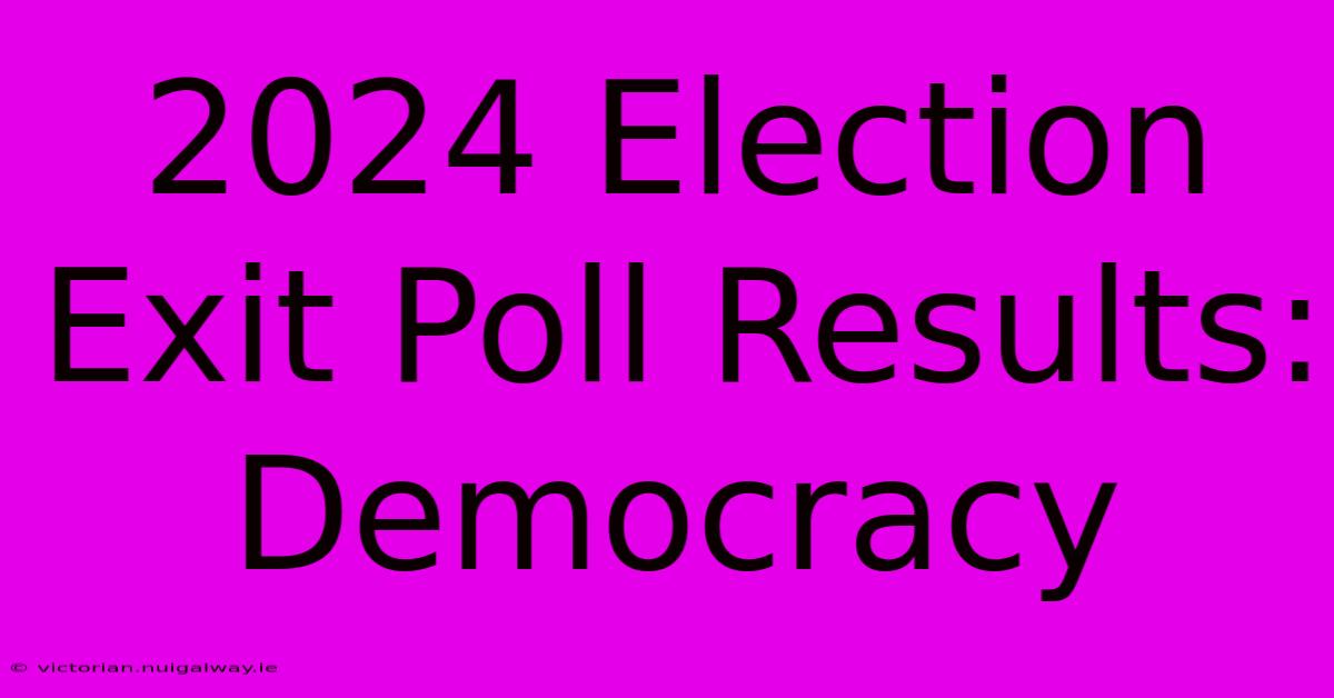 2024 Election Exit Poll Results: Democracy