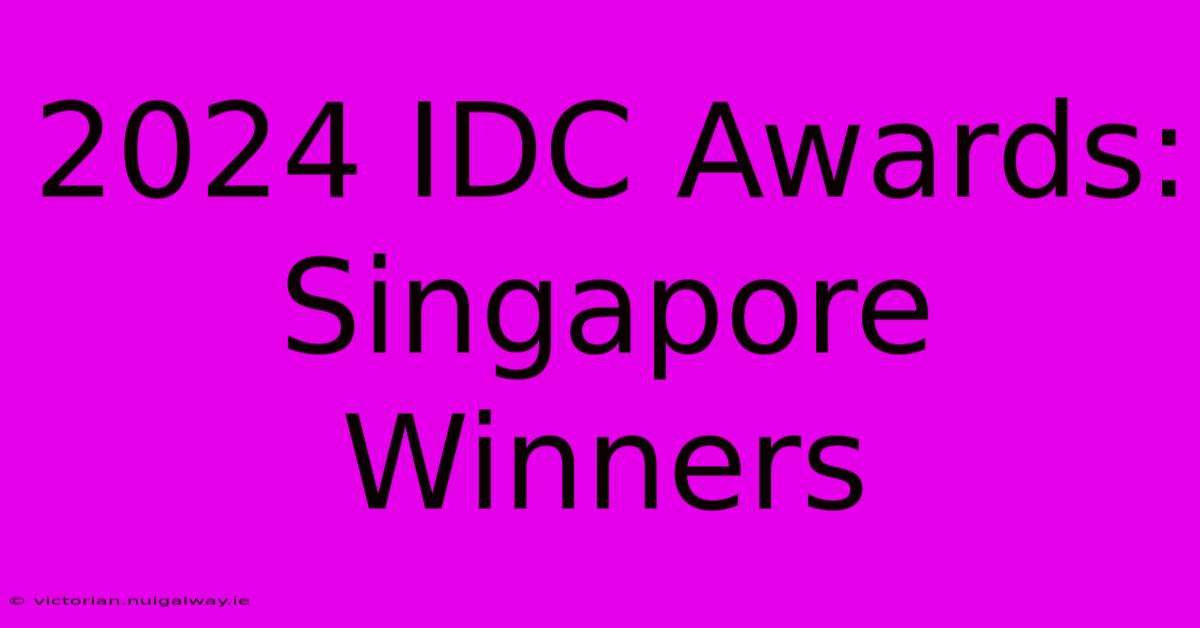 2024 IDC Awards: Singapore Winners