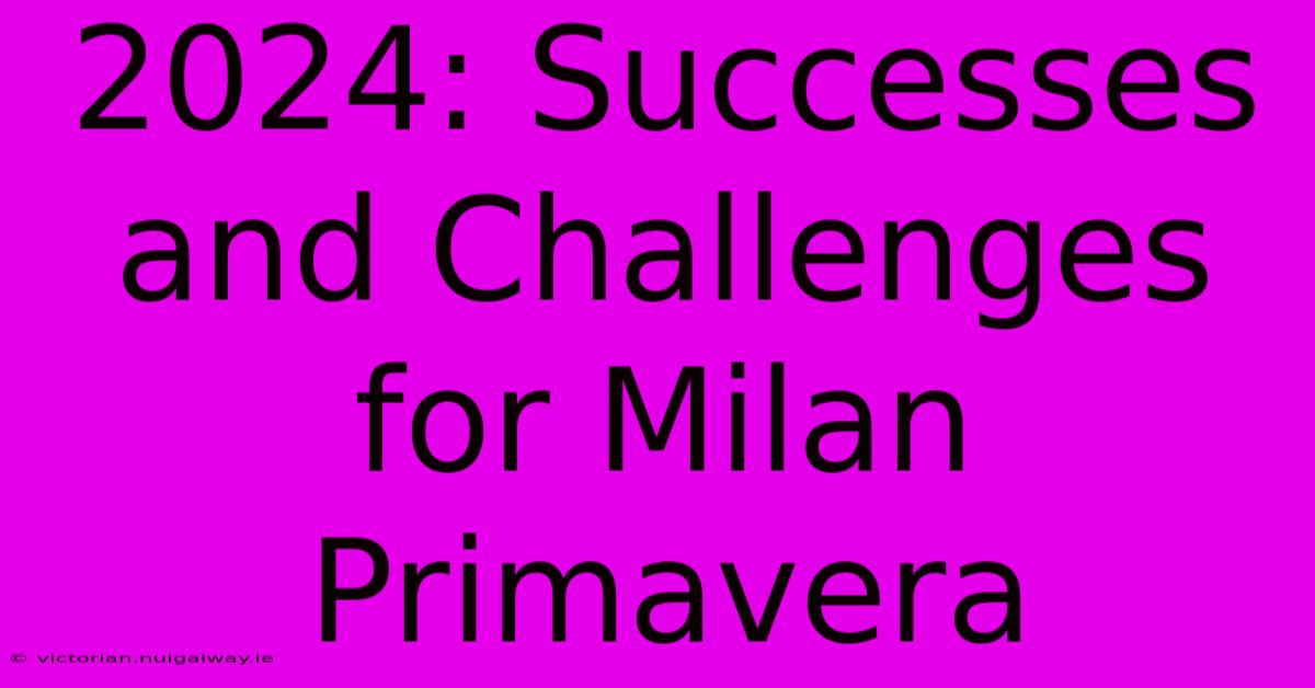 2024: Successes And Challenges For Milan Primavera