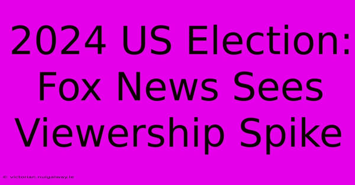 2024 US Election: Fox News Sees Viewership Spike 