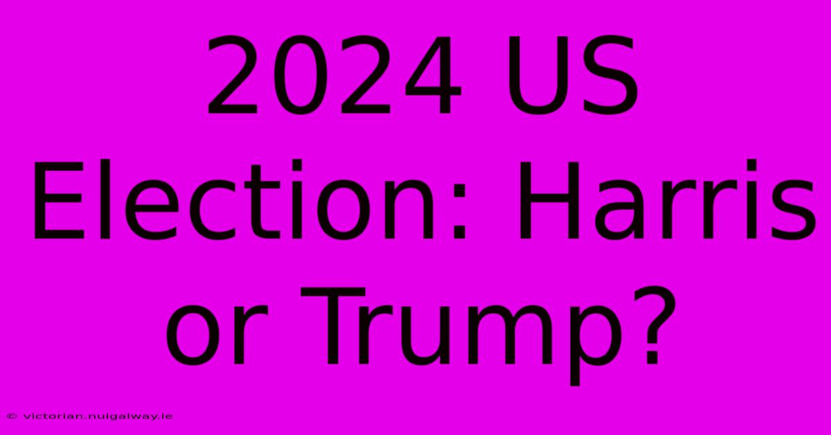 2024 US Election: Harris Or Trump?