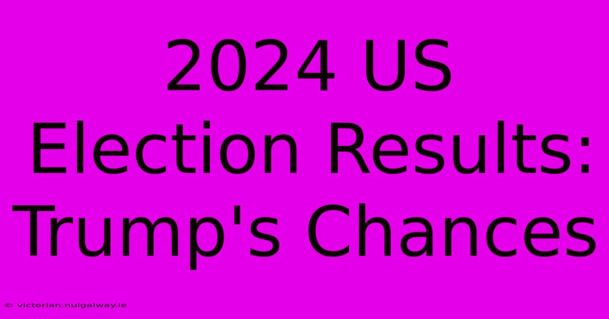 2024 US Election Results: Trump's Chances