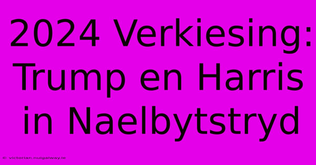 2024 Verkiesing: Trump En Harris In Naelbytstryd 