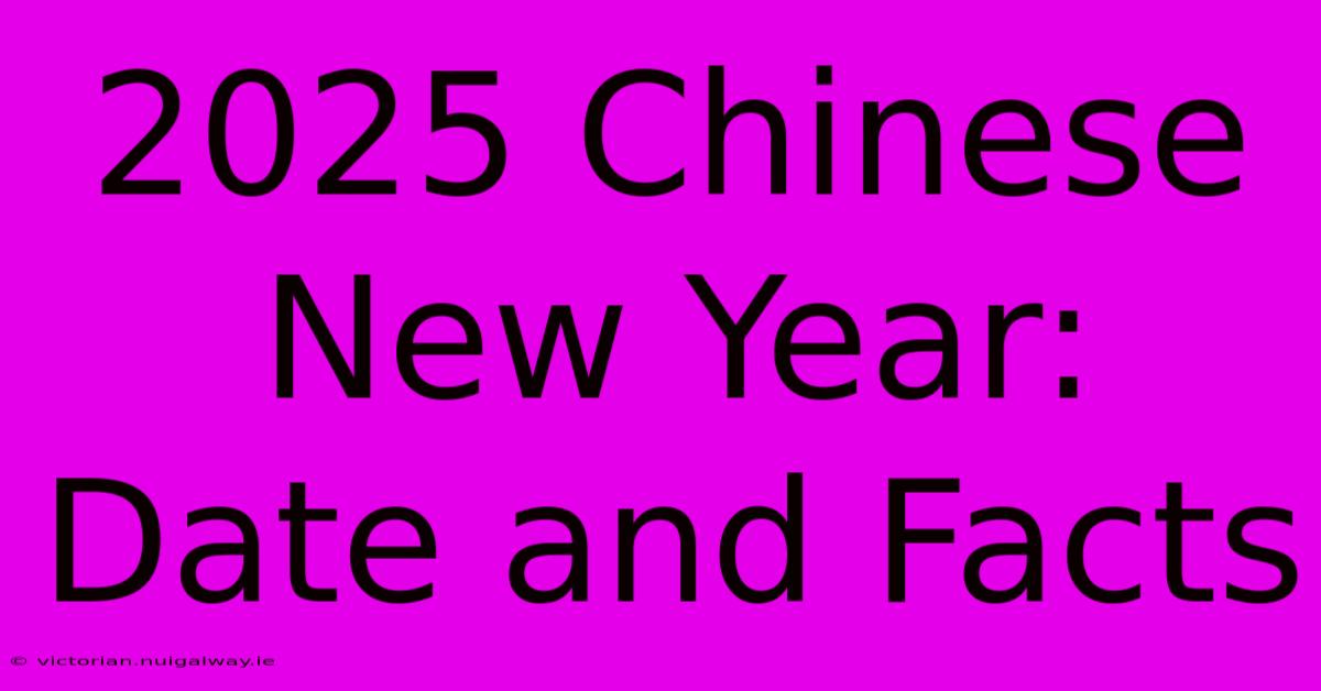 2025 Chinese New Year: Date And Facts