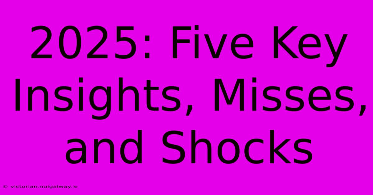 2025: Five Key Insights, Misses, And Shocks