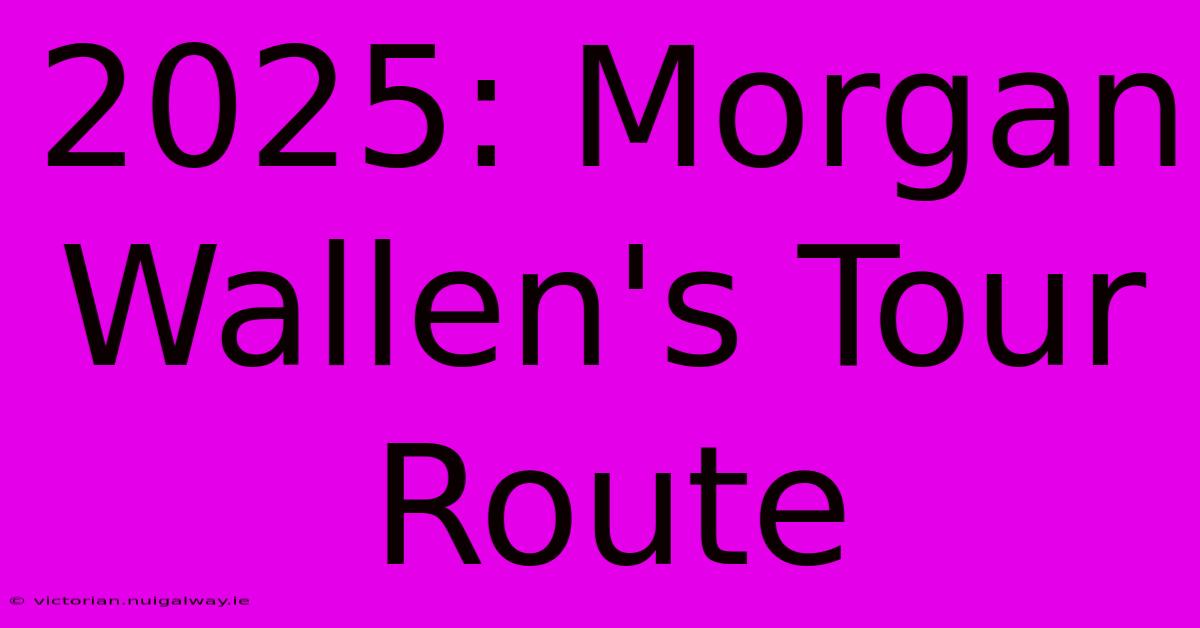 2025: Morgan Wallen's Tour Route