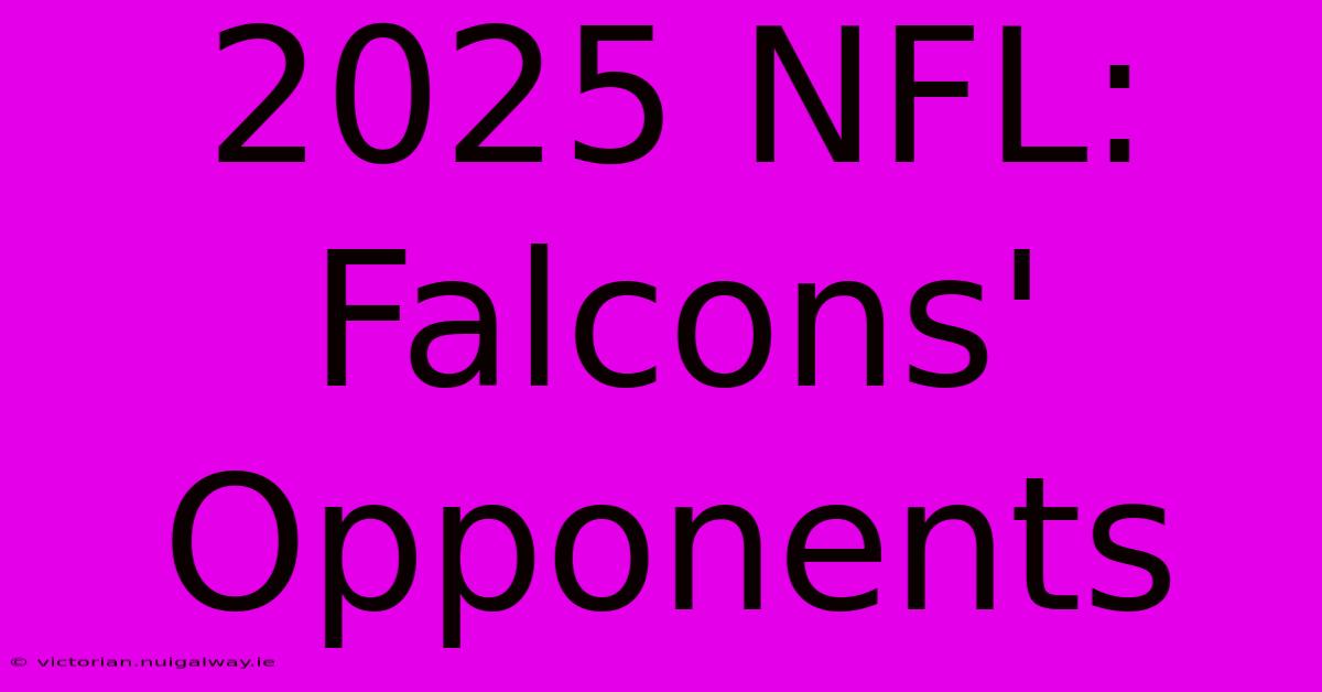 2025 NFL: Falcons' Opponents