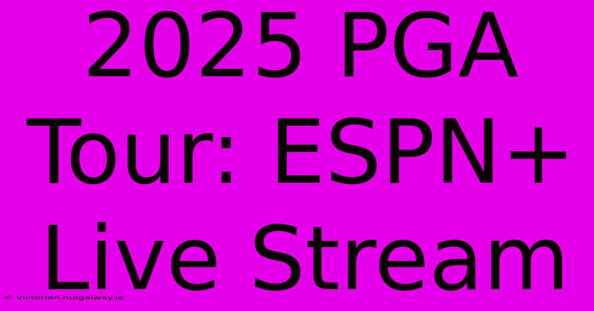 2025 PGA Tour: ESPN+ Live Stream