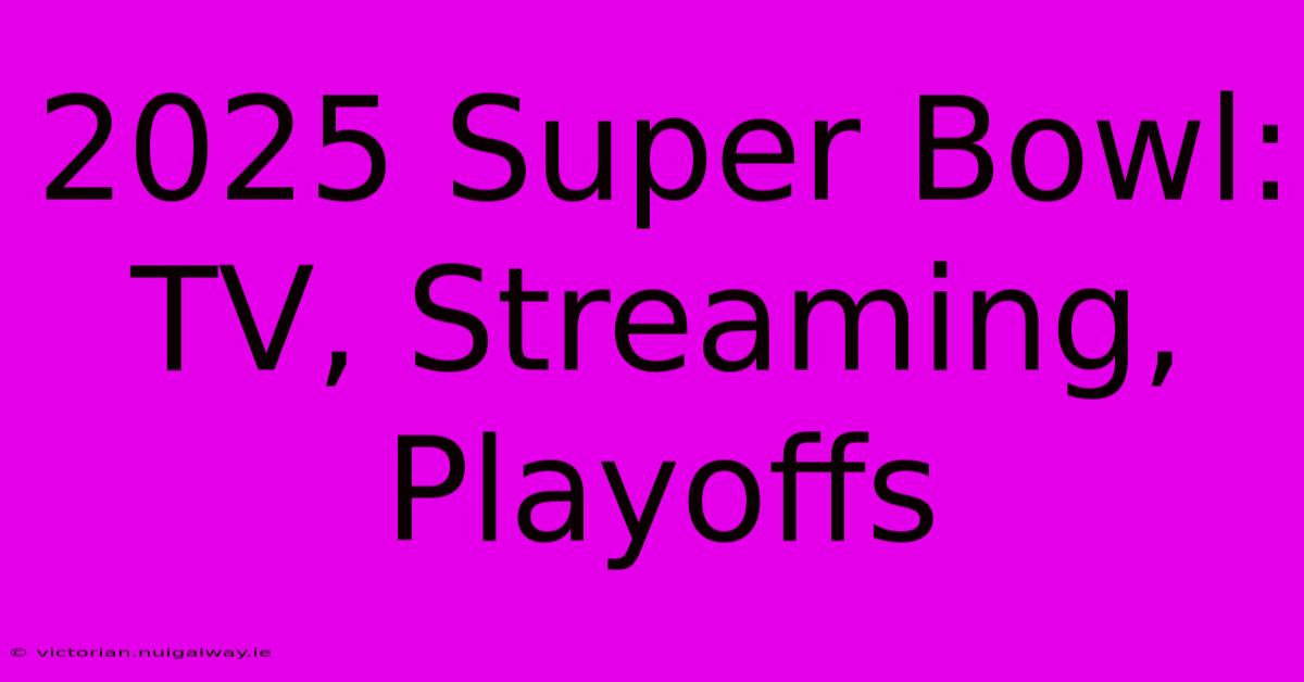 2025 Super Bowl: TV, Streaming, Playoffs