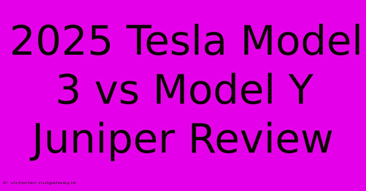 2025 Tesla Model 3 Vs Model Y Juniper Review