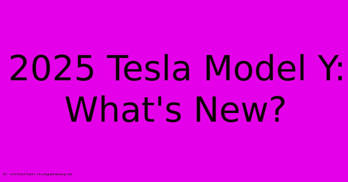 2025 Tesla Model Y: What's New?