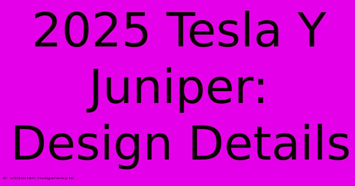 2025 Tesla Y Juniper: Design Details