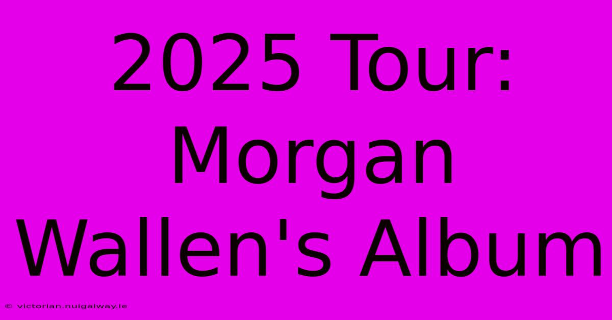 2025 Tour: Morgan Wallen's Album