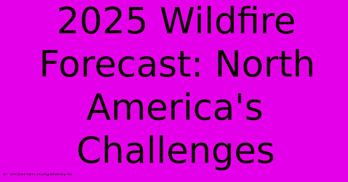 2025 Wildfire Forecast: North America's Challenges