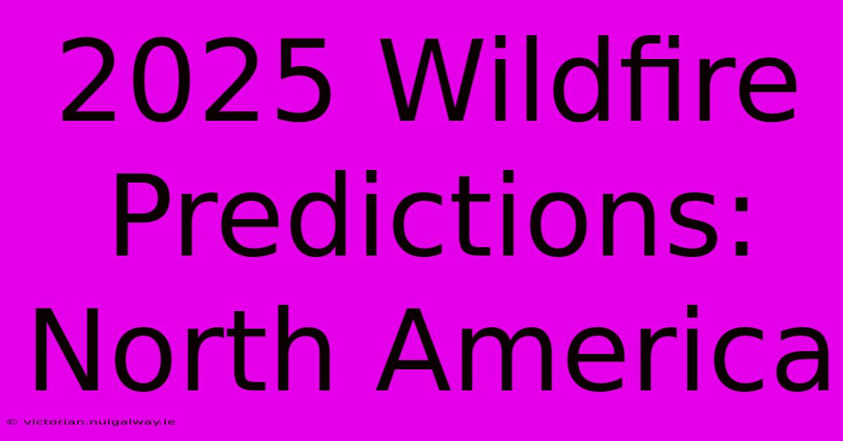 2025 Wildfire Predictions:  North America