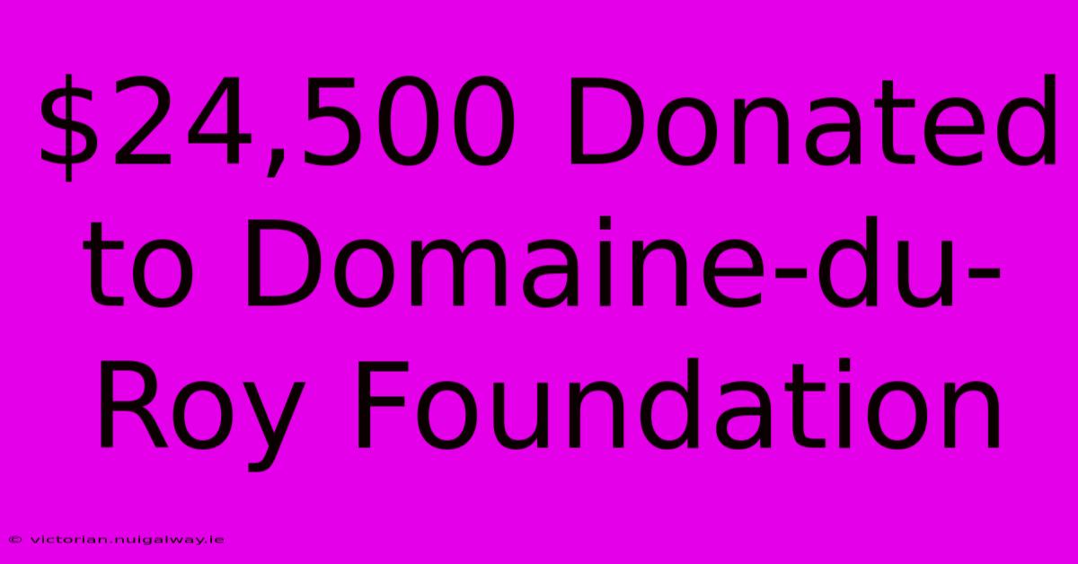 $24,500 Donated To Domaine-du-Roy Foundation