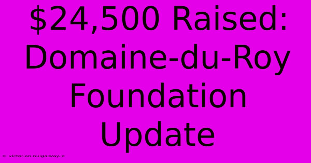 $24,500 Raised: Domaine-du-Roy Foundation Update