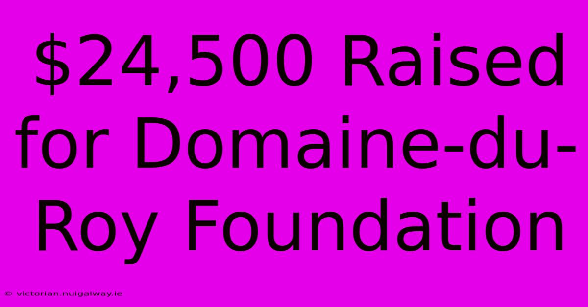 $24,500 Raised For Domaine-du-Roy Foundation