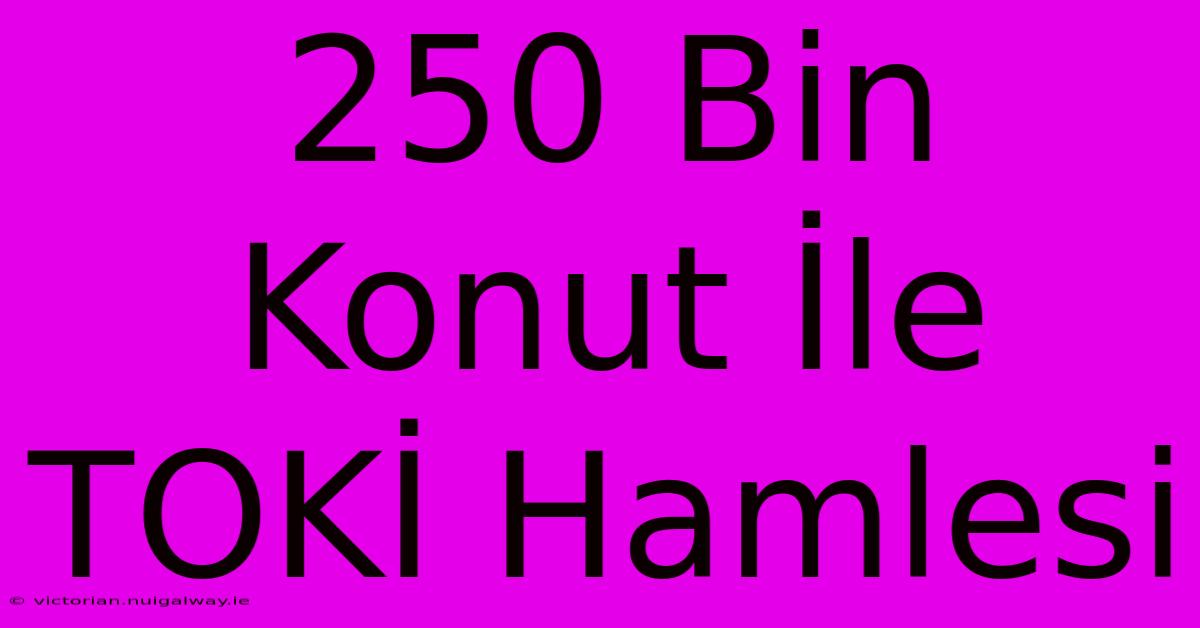 250 Bin Konut İle TOKİ Hamlesi