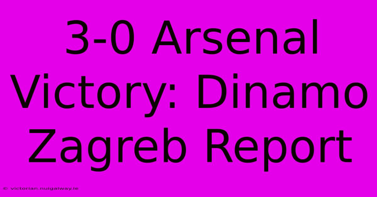 3-0 Arsenal Victory: Dinamo Zagreb Report