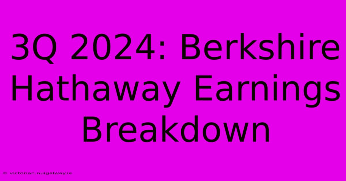 3Q 2024: Berkshire Hathaway Earnings Breakdown