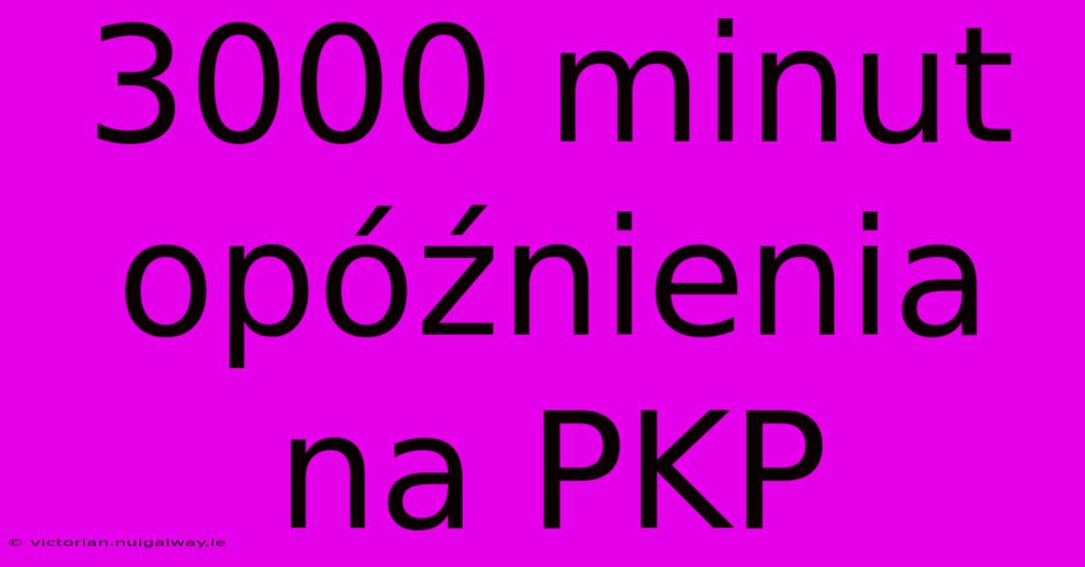 3000 Minut Opóźnienia Na PKP