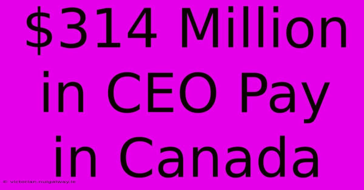 $314 Million In CEO Pay In Canada