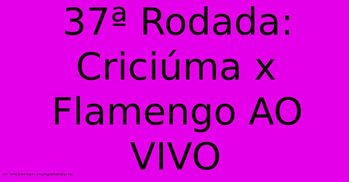 37ª Rodada: Criciúma X Flamengo AO VIVO