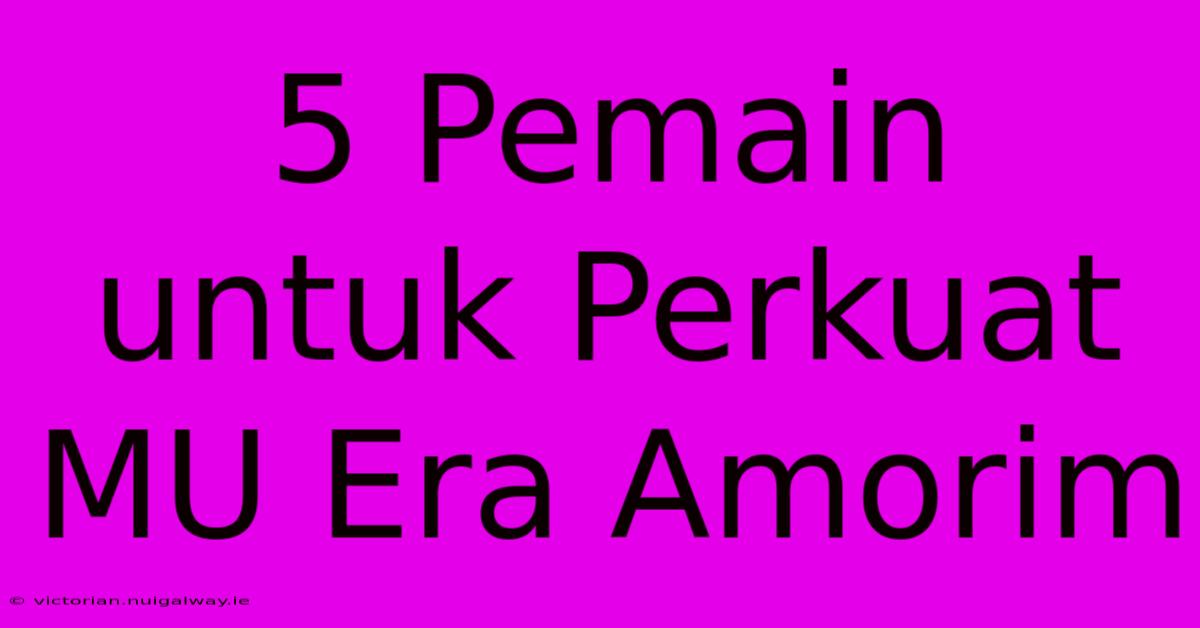 5 Pemain Untuk Perkuat MU Era Amorim